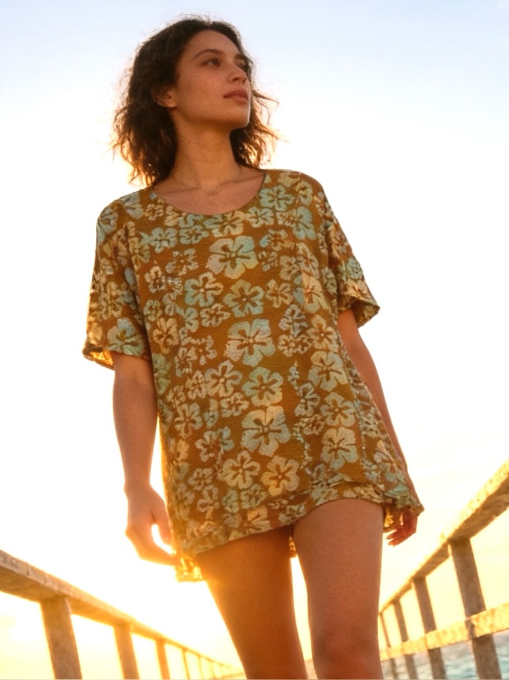 WinterSun Handpainted Floral Tunic